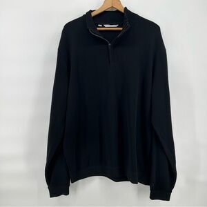 Cutter & Buck Mens XL Black Quarter‎ Zip Sweater Golf Pullover Classic Preppy